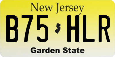 NJ license plate B75HLR