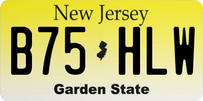 NJ license plate B75HLW