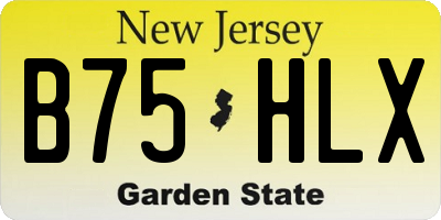 NJ license plate B75HLX