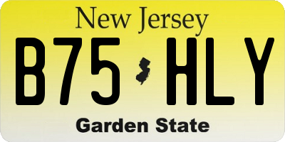 NJ license plate B75HLY