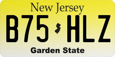 NJ license plate B75HLZ