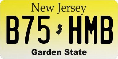 NJ license plate B75HMB