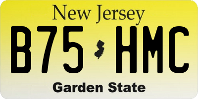 NJ license plate B75HMC