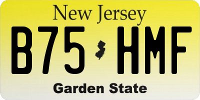 NJ license plate B75HMF
