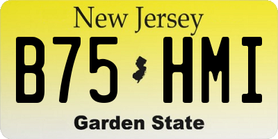 NJ license plate B75HMI
