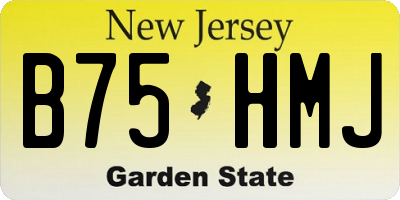 NJ license plate B75HMJ