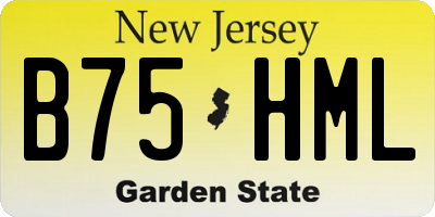 NJ license plate B75HML