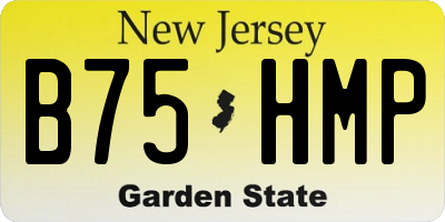NJ license plate B75HMP