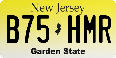 NJ license plate B75HMR