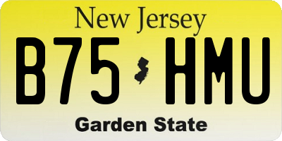 NJ license plate B75HMU