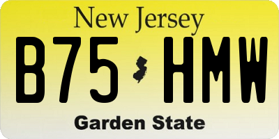 NJ license plate B75HMW
