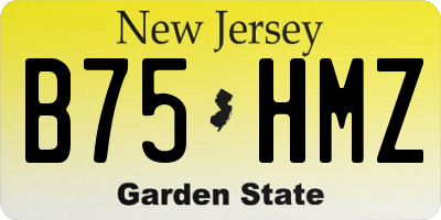 NJ license plate B75HMZ