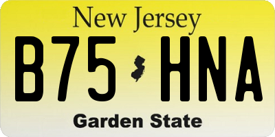 NJ license plate B75HNA