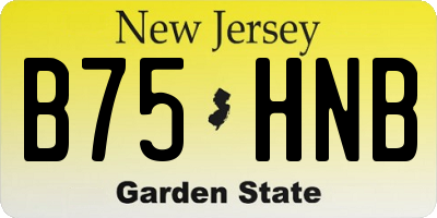 NJ license plate B75HNB