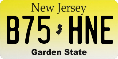 NJ license plate B75HNE