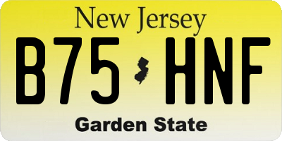 NJ license plate B75HNF