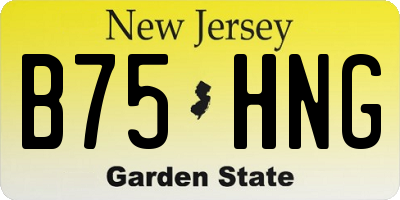 NJ license plate B75HNG