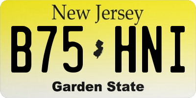 NJ license plate B75HNI