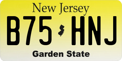NJ license plate B75HNJ