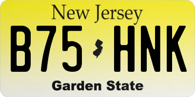 NJ license plate B75HNK