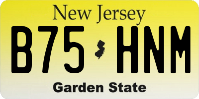NJ license plate B75HNM