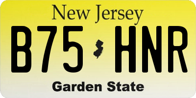 NJ license plate B75HNR