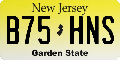 NJ license plate B75HNS