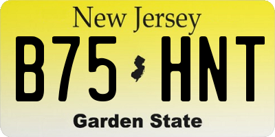 NJ license plate B75HNT