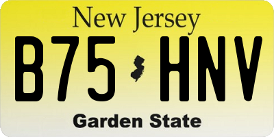 NJ license plate B75HNV