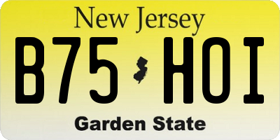 NJ license plate B75HOI