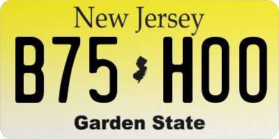 NJ license plate B75HOO