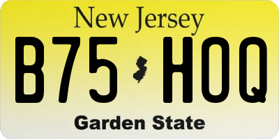 NJ license plate B75HOQ