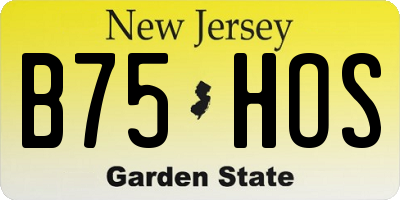 NJ license plate B75HOS