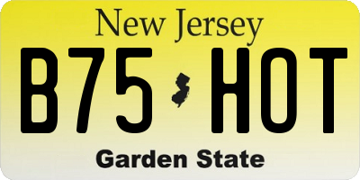 NJ license plate B75HOT