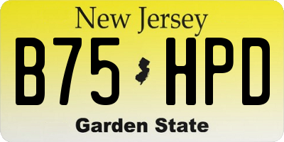 NJ license plate B75HPD