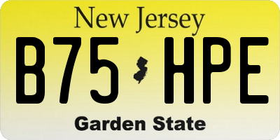 NJ license plate B75HPE