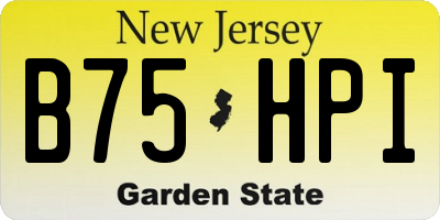 NJ license plate B75HPI