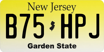 NJ license plate B75HPJ