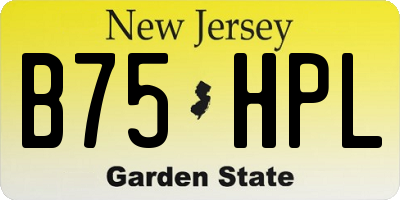 NJ license plate B75HPL