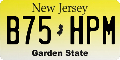 NJ license plate B75HPM