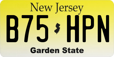 NJ license plate B75HPN