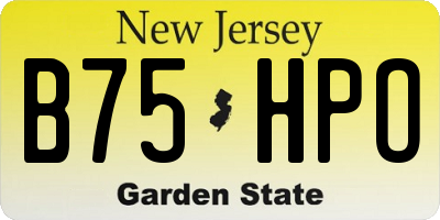 NJ license plate B75HPO