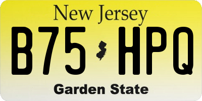 NJ license plate B75HPQ