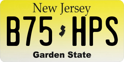 NJ license plate B75HPS