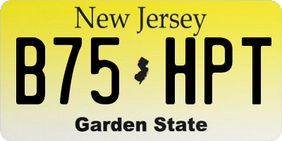 NJ license plate B75HPT