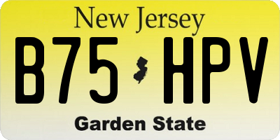 NJ license plate B75HPV