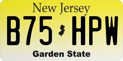 NJ license plate B75HPW