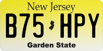 NJ license plate B75HPY
