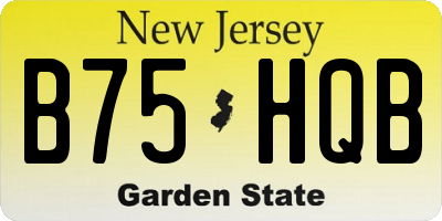 NJ license plate B75HQB