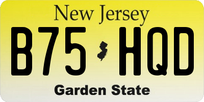 NJ license plate B75HQD